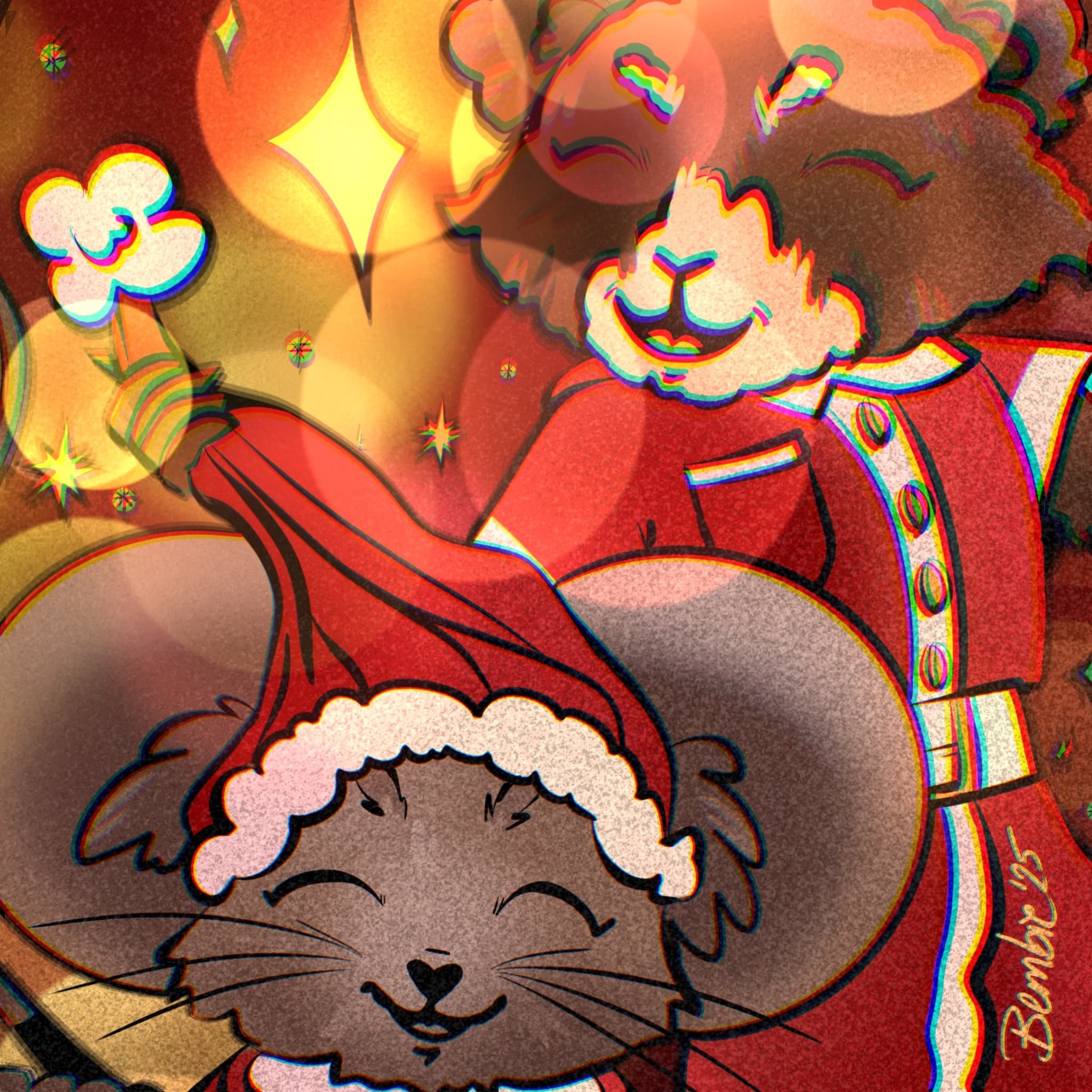 Reindeer Santa and Jerbeen helpers
